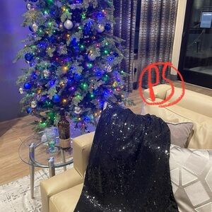 Elegant Black Sequin Midi Skirt